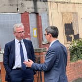 Michael Gove visited Edlington with Nick Fletcher MP, Joan Briggs Edlington Mayor and Steve Reardon an Edlington Town Councillor.