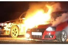 The vehicles were set on fire in the car park of Hatfield Main club.