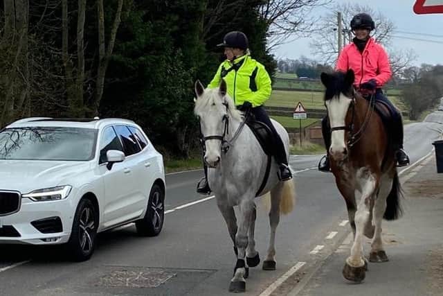 Mounted police spoke to drivers