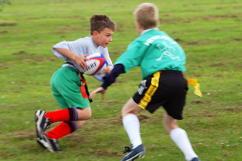 Mixed tag rugby with South Tyneside in the grey top against North Tyneside. Does this bring back great memories?