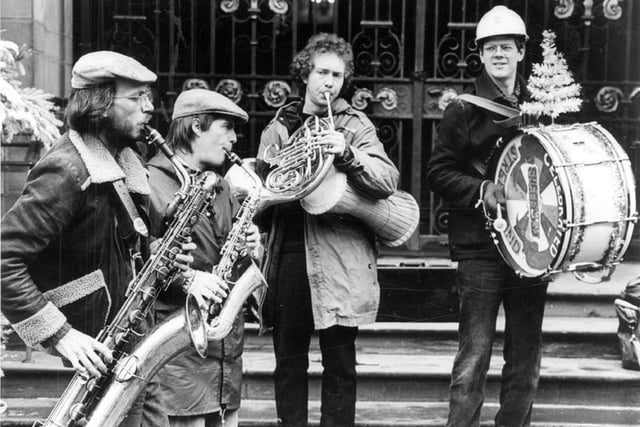Sheffield Street Band performing in Pinstone Street in 1984