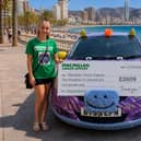 FUNDRAISING IN SUN: Billi-Jo and Thomas Edwards travelled from Wath to Spain as part of a rally.