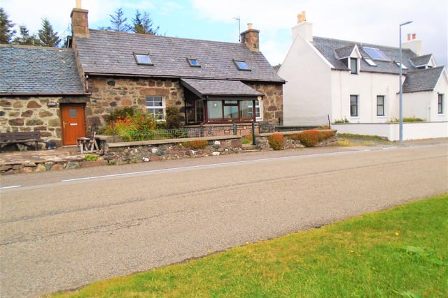 Featuring mountain and sea views this cute three bedroom cottage is located in the coastal community of Aultbea in Wester Ross. The cottage enjoys open views over the sea to the Isle of Ewe and the Torridon mountains as a backdrop. Currently on sale for 149,000 GBP via Amazing results estate agents.