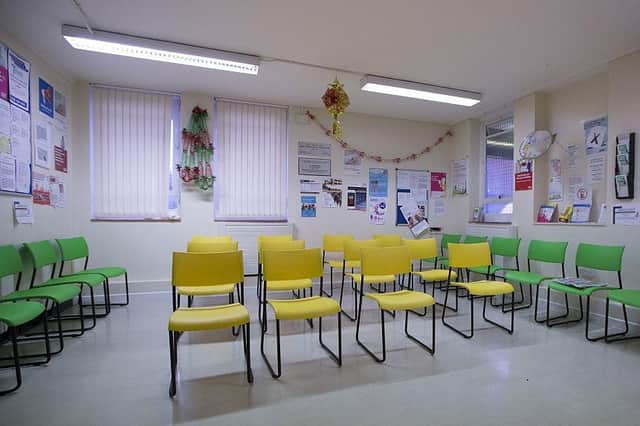 The waiting area of a General Practitioners surgery. (Photo by Carl Court/Getty Images)