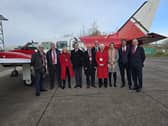The region's MPs welcomed the first plane in two years back to Doncaster Sheffield Airport.