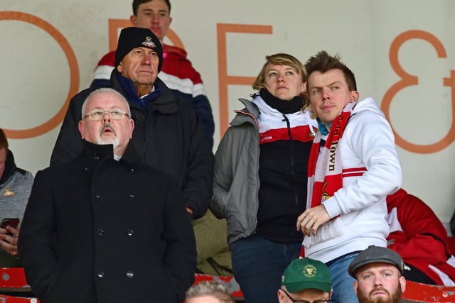 Doncaster Rovers fans ahead of victory at Swindon.