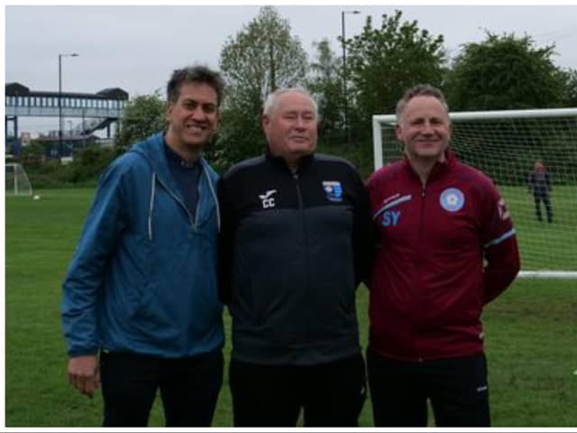 Ed Miliband has given his support to grassroots football in Doncaster.