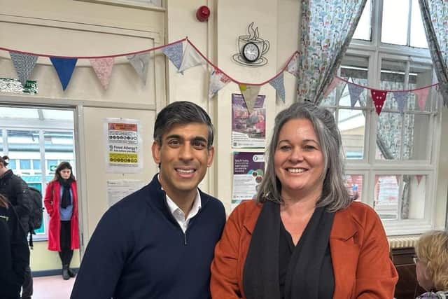 Coun Jane Srivastava Cox shared a picture of PM Rishi Sunak visiting Doncaster. (Photo: Cllr Jane Srivastava Cox/X).