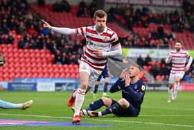 Doncaster's James Maxwell celebrates his opening goal