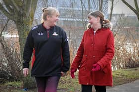 Participants pictured during the weekly Walk and Talk session around the Lakeside, organised by Club Doncaster Foundation.