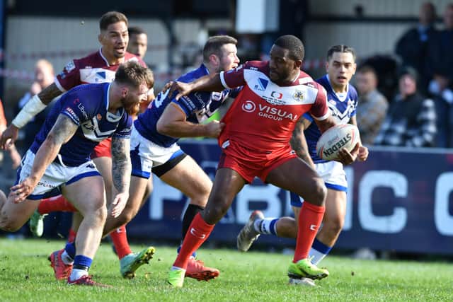 Watson Boas in action for Doncaster against Swinton in the play-off final.