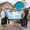 Fundraising Manager Jenny Baynham (centre) is pictured with (left to right) Sandra Featherstone; Carl Marwood; Elise Ridge and Gary Featherstone at St John’s Hospice.