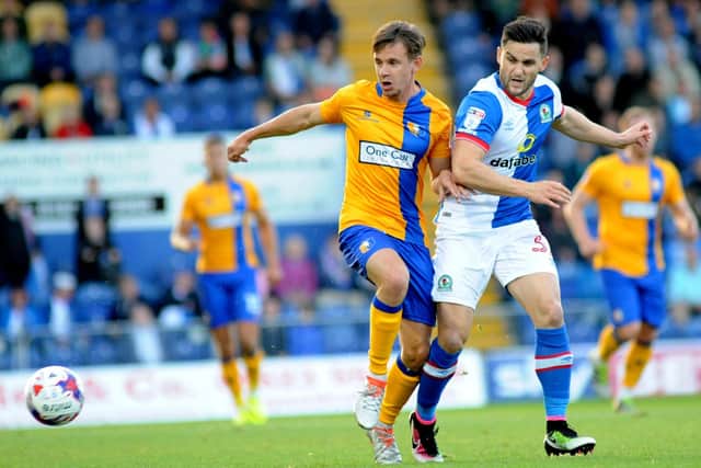 James Baxendale in action for former club Mansfield Town against Blackburn Rovers.
