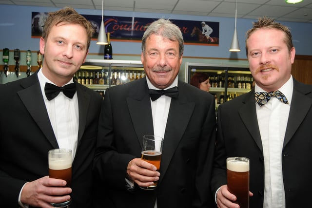 (l-r) Jeremy Milnes, of Bennetthorpe, George Moore, of Bessacarr, and Nick Hollings, of Branton at the Doncaster Knights Movember Ball in 2011