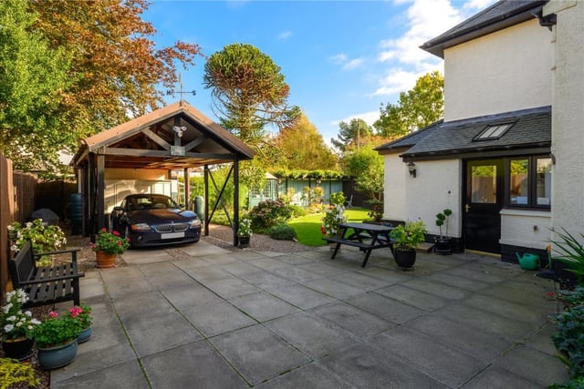 Driveway and car port.