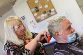 Elaine Green, pictured at the Little Barber Shop, Barnby Dun. Picture: NDFP-15-12-20-BarberRetiring 3-NMSY