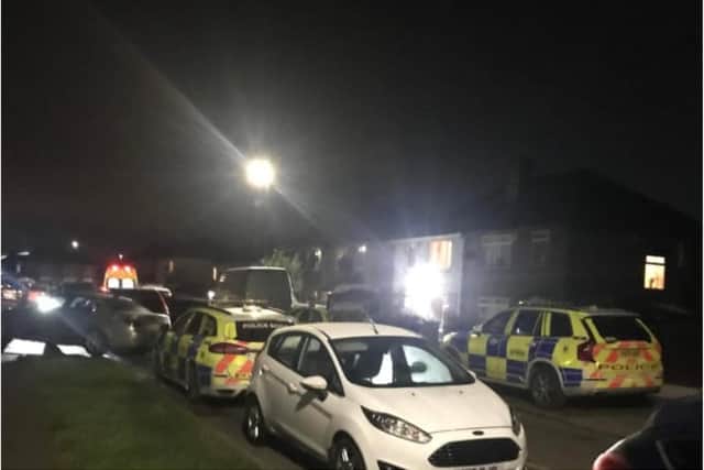 Police swooped on a house in Clay Lane last night.