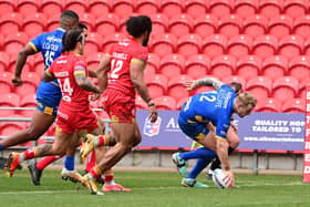 Alex Suttcliffe scores the Dons' first try. Picture: Howard Roe/AHPIX.com