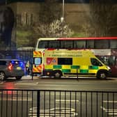 Emergency services are at the scene in Trafford Way this morning.