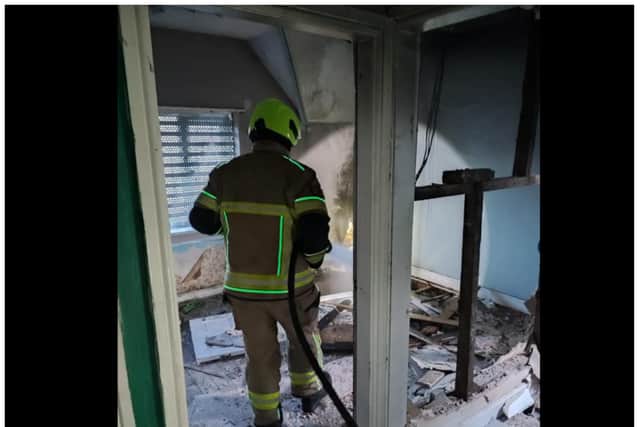 Fire crews were called to a blaze in a derelict house in Doncaster.