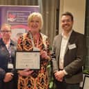 (L-R) Michelle Dickinson, Head of Philanthropy and Programmes at SYCF, Carol Parker-Cowan, Doncaster Branch Director,  Worth Unlimited, Jack Kidder, responsible business manager, Henry Boot.