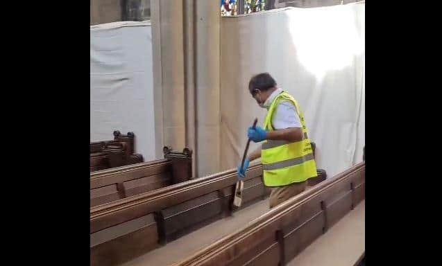 The clip of Muslims cleaning a Doncaster church has gone viral.