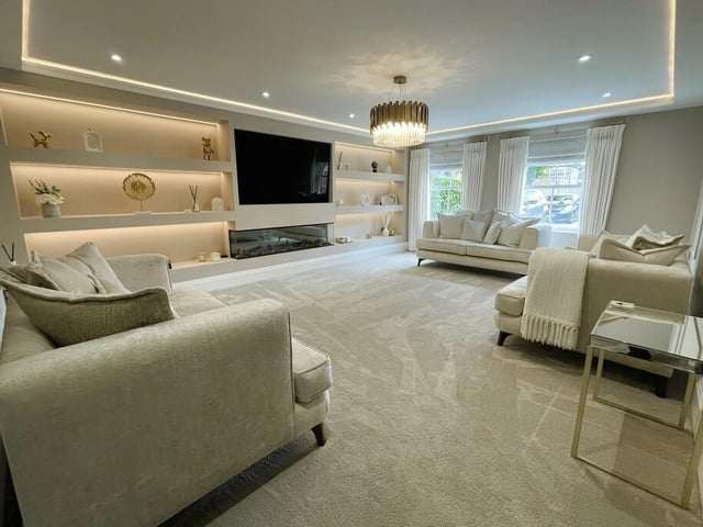 A large, light and modern TV lounge.