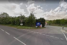 Entrance to Holme Hall Quarry near Stainton