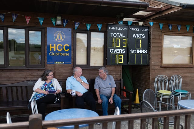Spectators at Hambledon Cricket Club as they return to action at Ridge Meadow. Picture: Jordan Pettitt/Solent News & Photo Agency