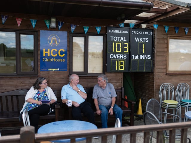 Spectators at Hambledon Cricket Club as they return to action at Ridge Meadow. Picture: Jordan Pettitt/Solent News & Photo Agency