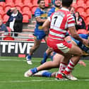 Pauli Pauli in action for the Dons. Picture via @Doncaster_RLFC