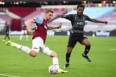 Cameron John in action against West Ham United last season. Photo: JULIAN FINNEY/POOL/AFP via Getty Images