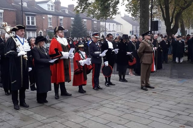 A service was held at the war memorial on Bennetthorpe.