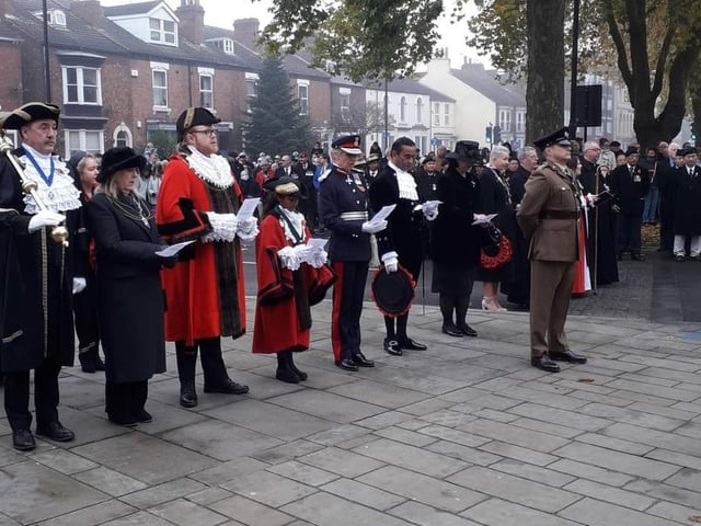 A service was held at the war memorial on Bennetthorpe.