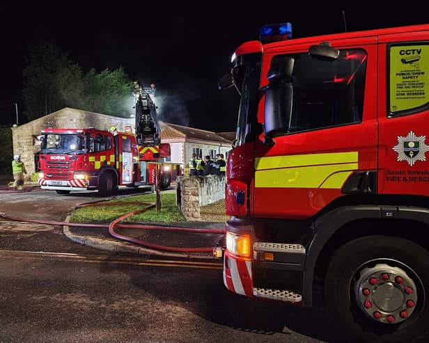 A huge blaze has badly damaged the Marr Lodge pub.