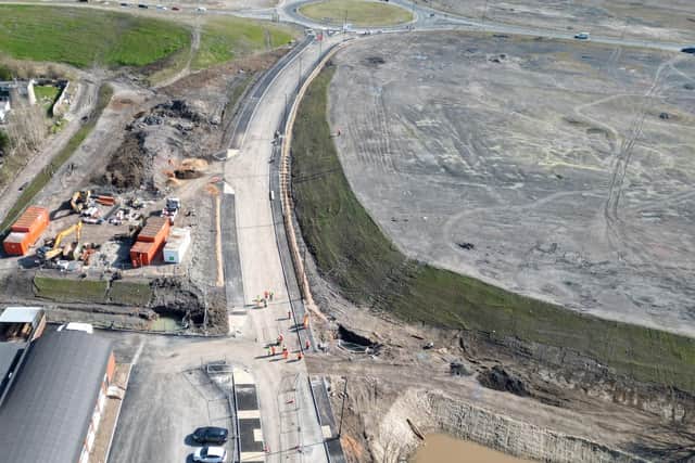 Drone footage showcases the look of the new link road.