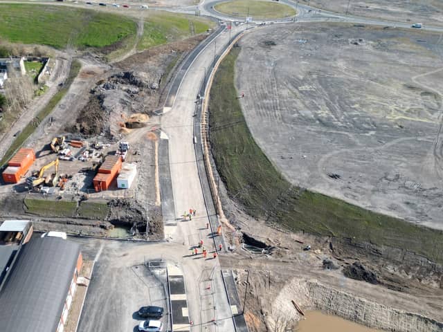 Drone footage showcases the look of the new link road.