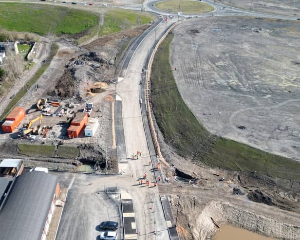 Drone footage showcases the look of the new link road.