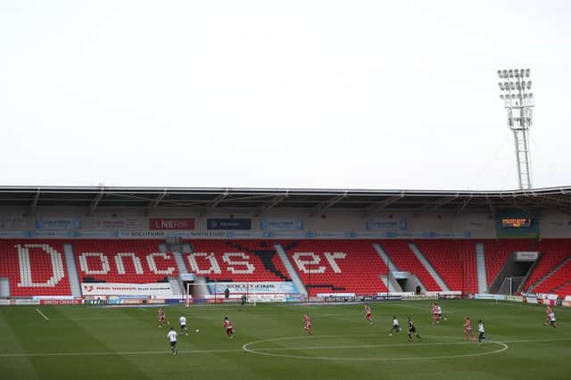 A general view of play during the match between Doncaster Rovers and Plymouth Argyle. Photo: George Wood/Getty Images