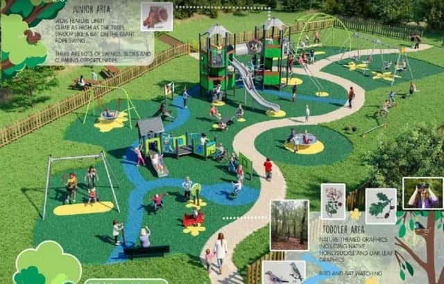 The plans for the new playground in Sandall Beat Wood