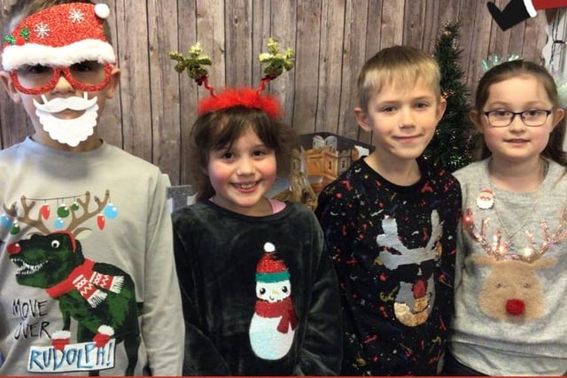 Pupils at Chapel Primary School in their Christmas jumpers