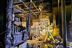The aftermath of the blaze at Heron Foods in Woodlands.