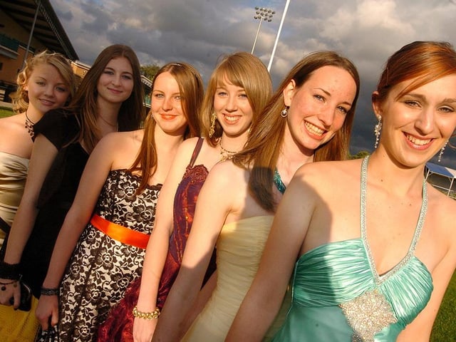 Hallcross School's Year 11 prom at Doncaster Rugby Club. Pictured left to right, Rose Newsome,16, Alice Tucker,16, Bryony Eaves,16, Lyndsay Tupman,16, Louise Cross,16 and Lauren Owen,16. May 2006