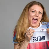 Team GB's Beth Dobbin gets kitted out for the Olympics. Photo by Karl Bridgeman/Getty Images for British Olympic Association