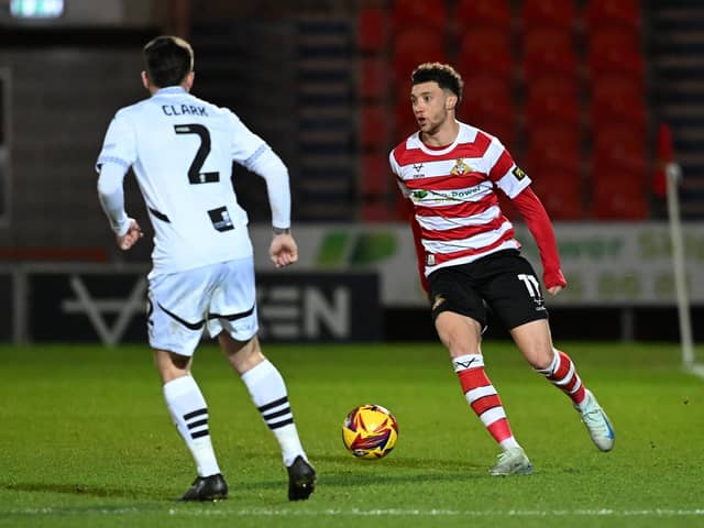 Jordan Gibson dribbles with the ball on a frustrating night at DN4.