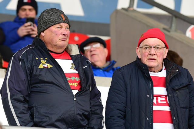 Doncaster Rovers fans ahead of the win over Forest Green.