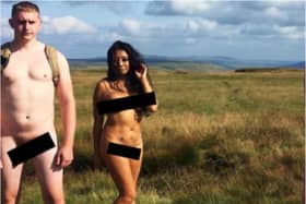 Chrissie and Ryan hiked naked across the Yorkshire Dales for a new TV show. (Photo: E4)