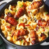 Pigs in Blankets Mac & Cheese.
