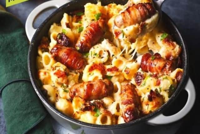 Pigs in Blankets Mac & Cheese.