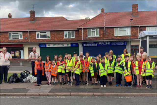 Cub Scouts helped to clean up Cantley.